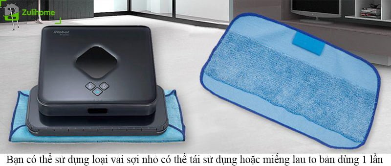 iRobot Braava 380T 2 Irobot Braava 380T | Phù hợp nhiều loại vải lau