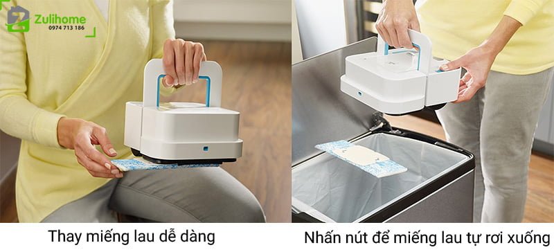 Irobot Braava Jet240 8 Irobot Braava Jet240 | Lắp và loại bỏ miếng lau dễ dàng