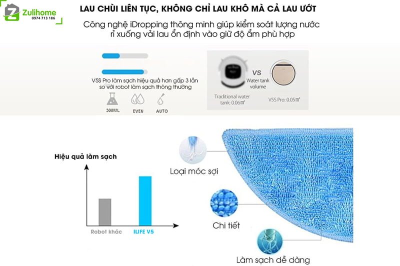 ILIFE V5S PRO 3 ILIFE V5S PRO | Kết hợp lau khô và lau ướt