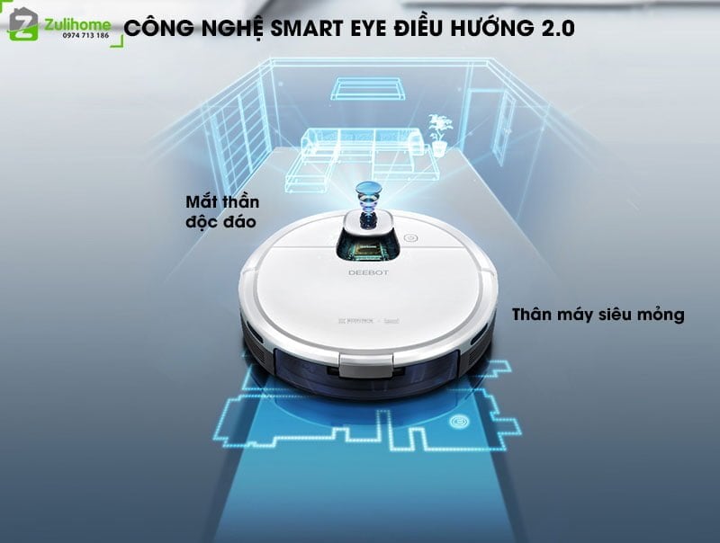 Ecovacs Deebot DJ35 - 3d (Kèm Máy Hút Bụi Cầm Tay) 17 robot hut bui ecovacs deebot dj35 zulihome 12