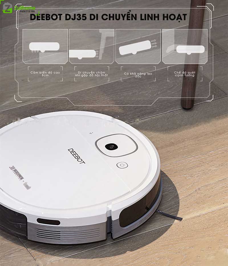 Ecovacs Deebot DJ35 - 3d (Kèm Máy Hút Bụi Cầm Tay) 13 robot hut bui ecovacs deebot dj35 zulihome 4