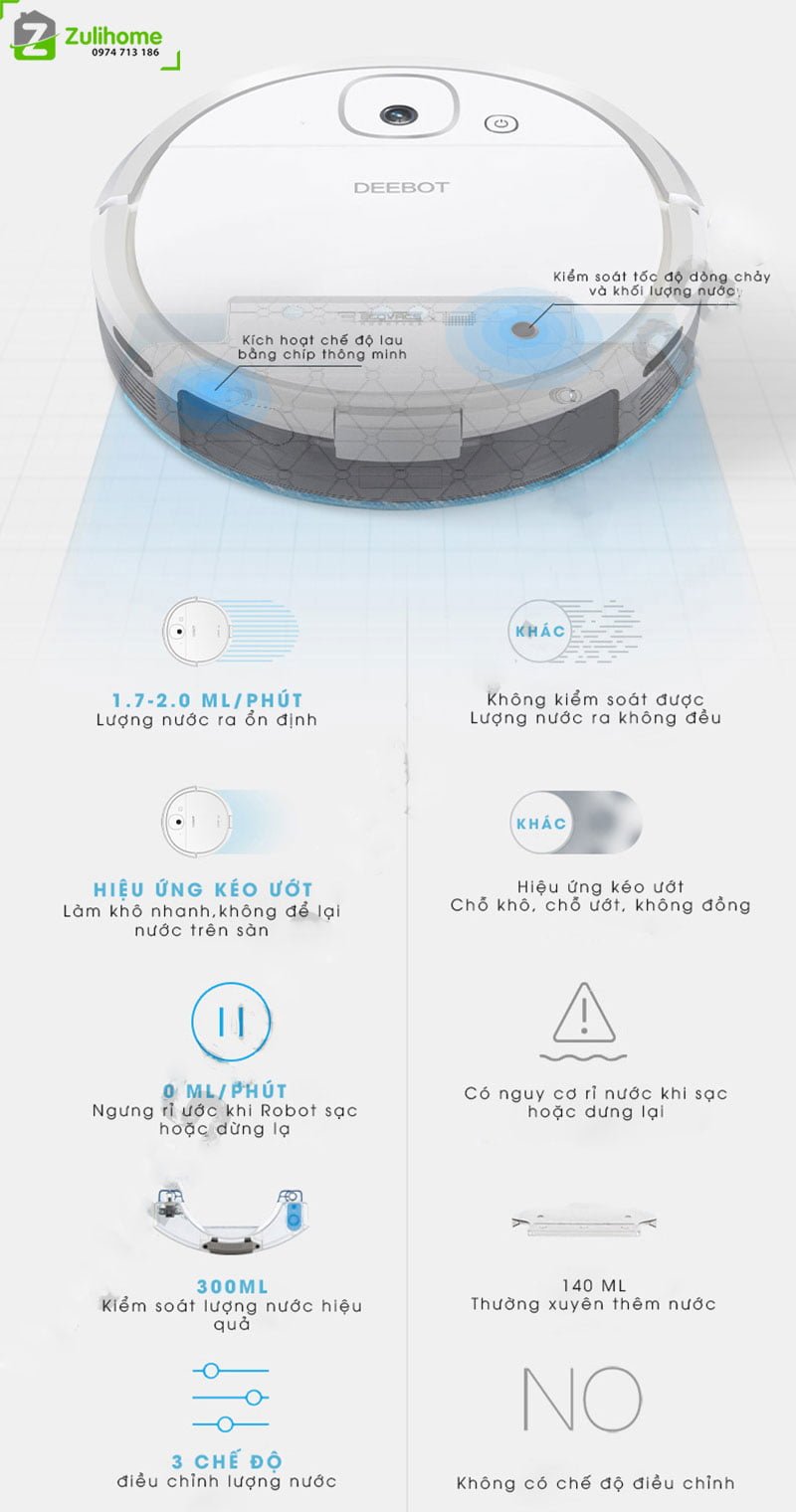Ecovacs Deebot DJ35 - 3d (Kèm Máy Hút Bụi Cầm Tay) 9 robot hut bui ecovacs deebot dj35 zulihome 9