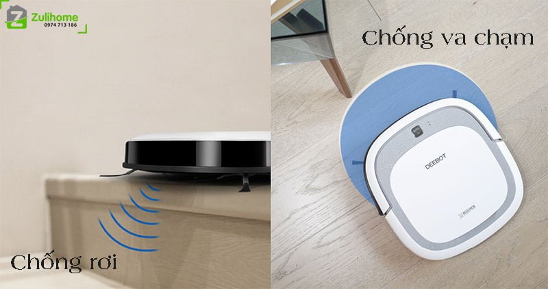 Ecovacs Deebot DK35 (Ozmo Slim 11) 4 Ecovacs Deebot DK35 tích hợp công nghệ cảm biến chống rơi và chống va chạm