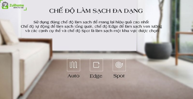 Ecovacs Deebot DK35 (Ozmo Slim 11) 3 Ecovacs Deebot DK35 có chế độ làm sạch đa dạng