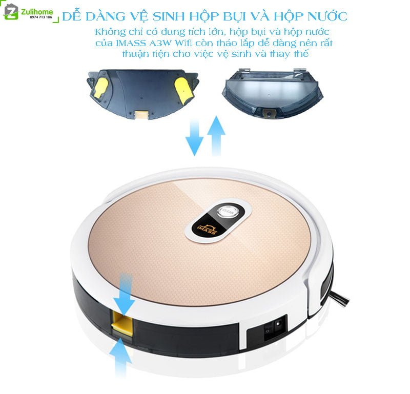 Imass A3W Wifi | Dễ dàng vệ sinh hộp bụi và hộp nước