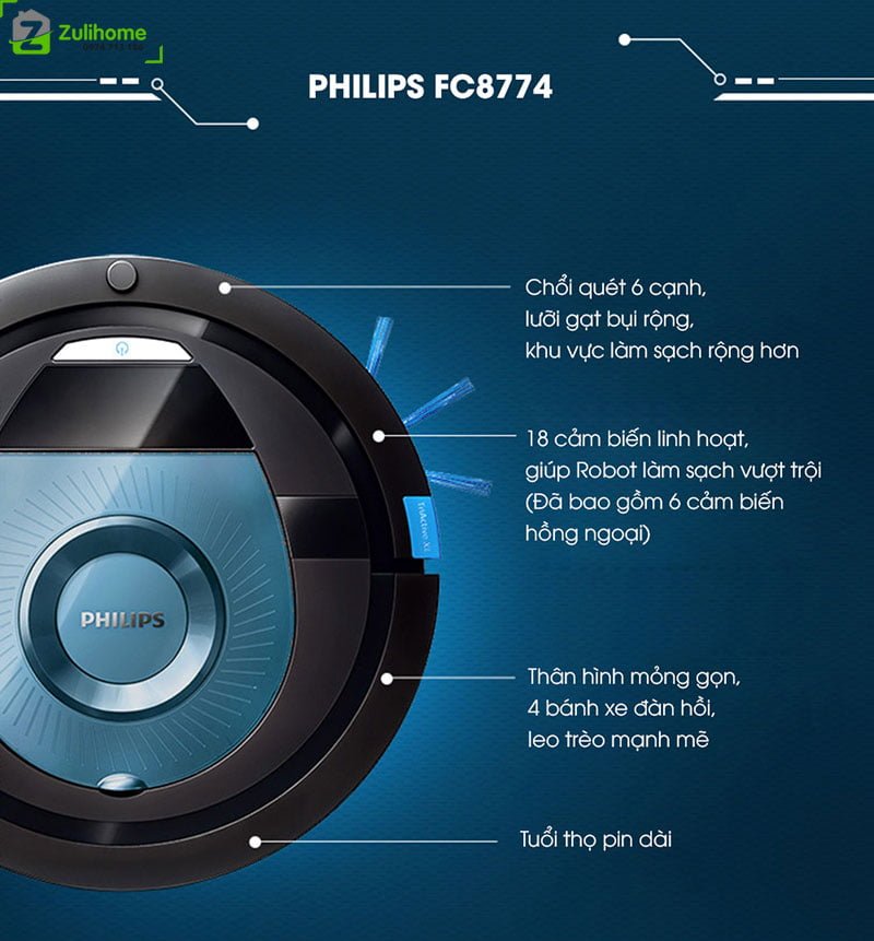 Philips FC8776 SmartPro Compact 7 Philips FC8776 | Cảm biến hồng ngoại tiên tiến