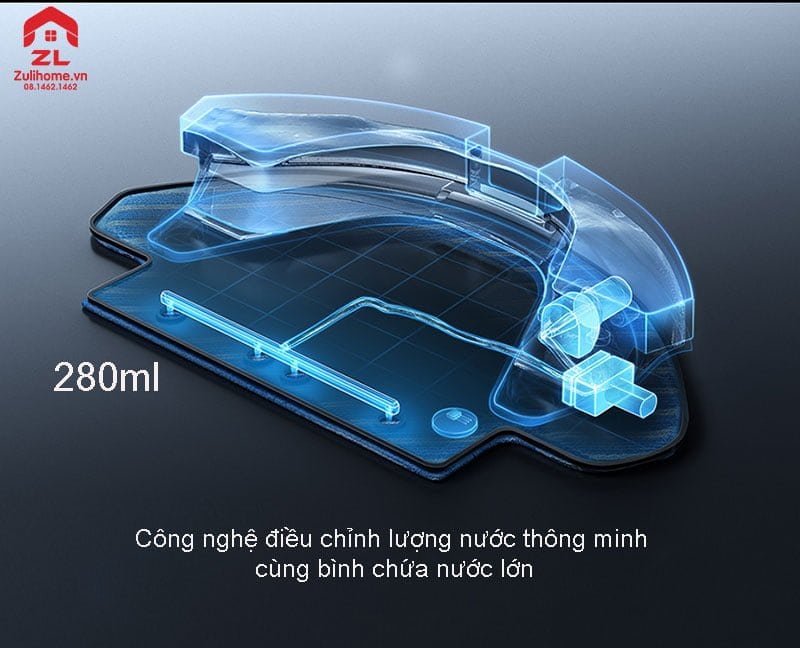 Ecovacs Deebot DG70 5 Ecovacs Deebot DG70 tích hợp công nghệ điều chỉnh lượng nước thông minh