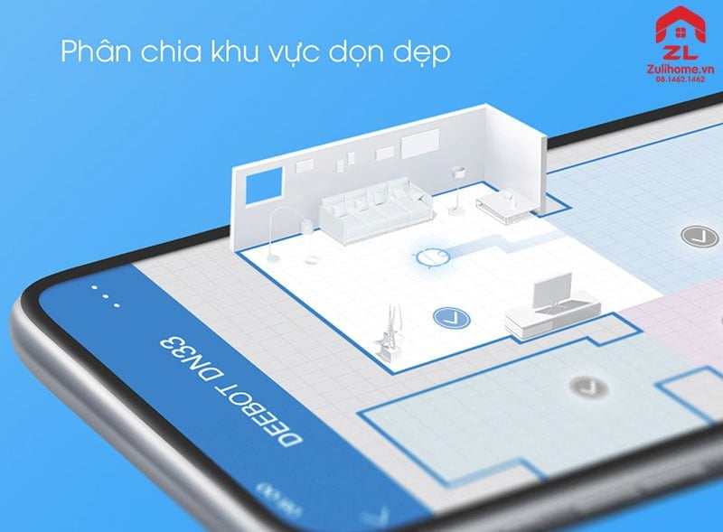 Ecovacs Deebot DN33 (Ozmo 900 Bản Châu Á) 10 Ecovacs Deebot DN33 | Phân chia khu vực dọn dẹp