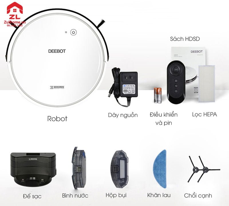 Ecovacs Deebot DO37 (Deebot 600 Bản Châu Á) 11 Ecovacs Deebot DO37 có thiết kế tinh tế và sang trọng