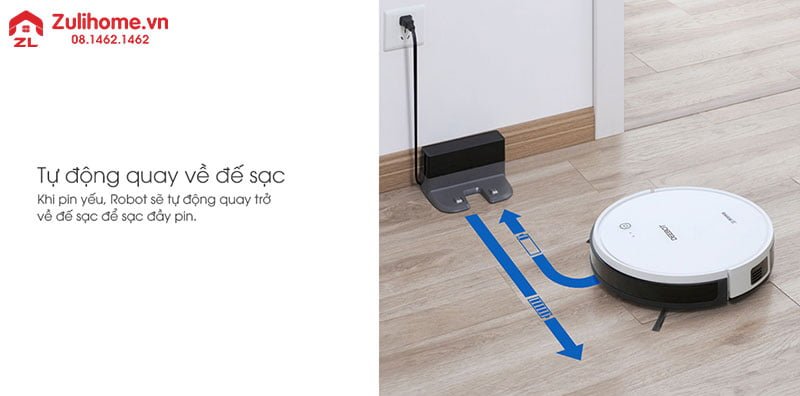 Ecovacs Deebot DO37 (Deebot 600 Bản Châu Á) 10 Ecovacs Deebot DO37 tự quay về sạc khi pin yếu