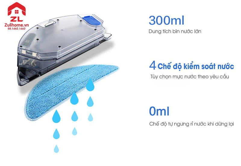 Ecovacs Deebot DS43 7 Ecovacs Deebot DS43 | Điều chỉnh lượng nước thông minh