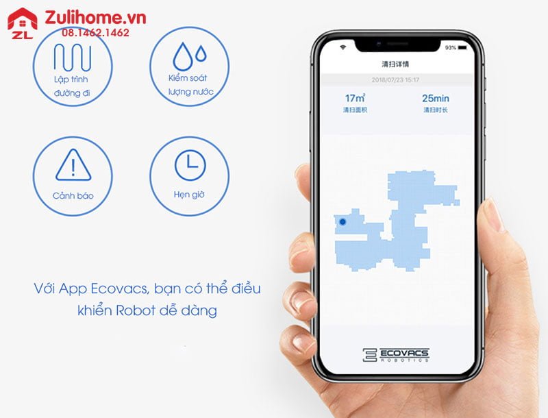 Ecovacs Deebot DL35 11 Ecovacs Deebot DL35 | Kiểm soát bằng app