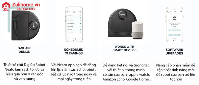 Neato Botvac D4 Connected - PP Chính Hãng 7 Neato Botvac D4 Connected | Điều khiển và kiểm soát từ xa