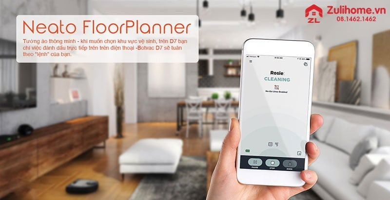 Neato Botvac D7 Connected - Chính Hãng 7 Neato Botvac D7 Connected | Thiết lập tường ảo tạo ranh giới di chuyển