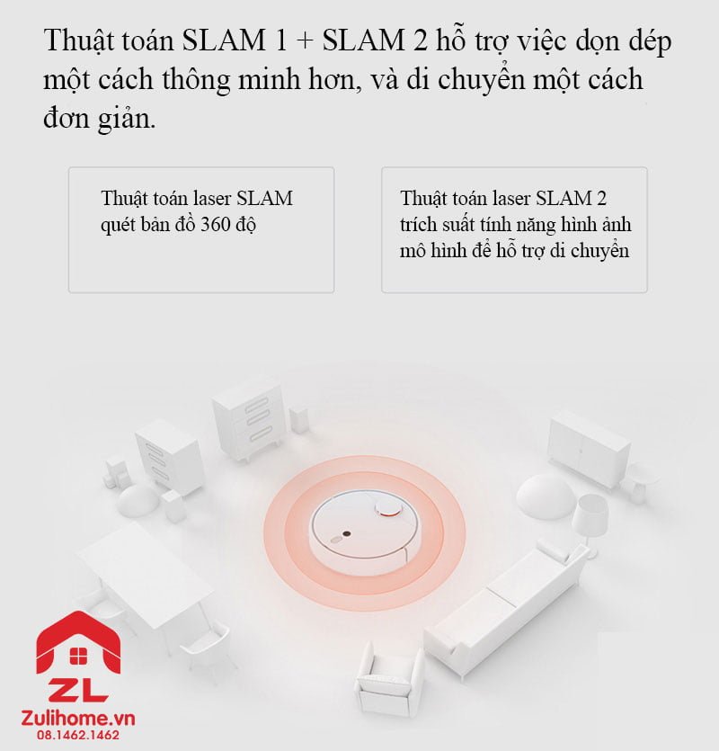 Xiaomi Mi Robot Vaccum 1S - Bản Nội Địa 6 Xiaomi mi robot vacuum 1s - model 2019 | Thuật toán slam