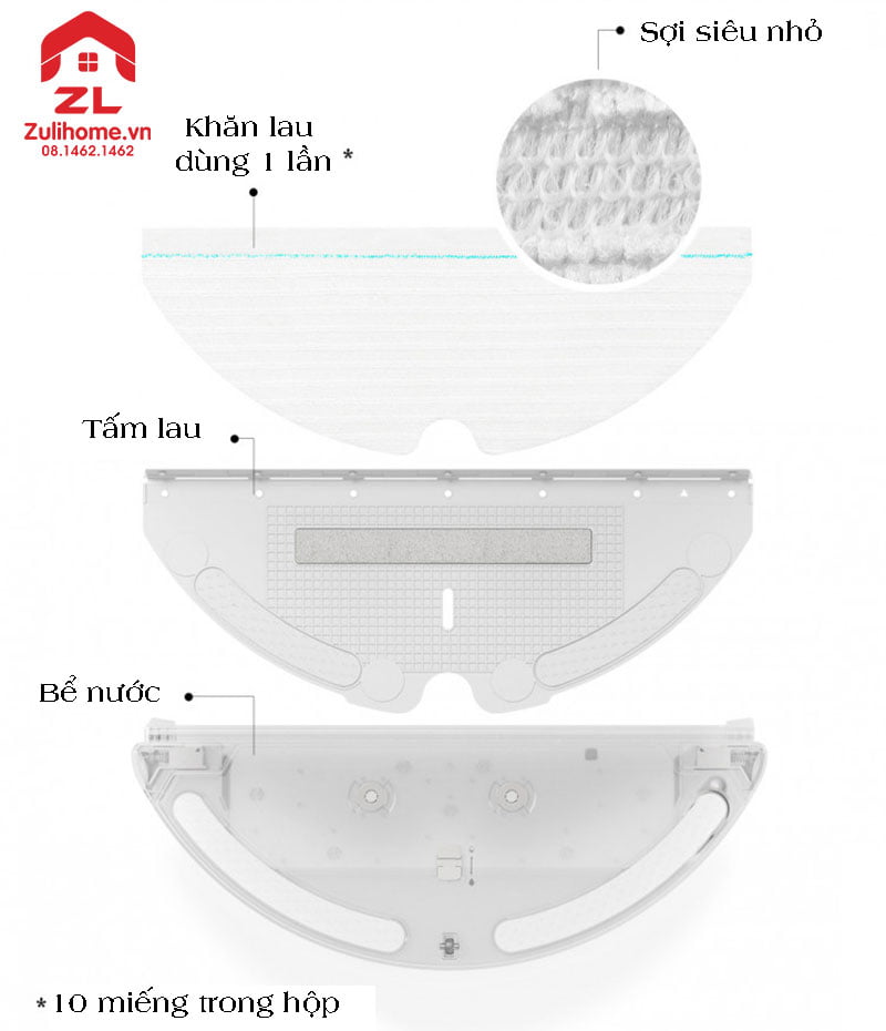 Xiaomi Roborock Gen 3 S602-00 - Bản Quốc Tế 13 Có thể tháo rời bộ phận làm sạch của Xiaomi Roborock S602-00