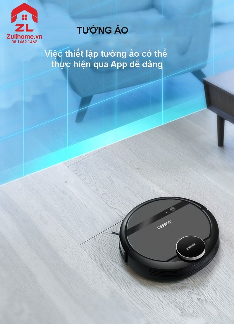 Robot hút bụi lau nhà ECOVACS DEEBOT DE53, DE55 5 Ecovacs Deebot DE53 thiết lập tường ảo qua App