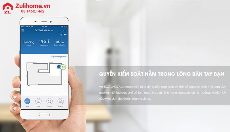 Robot hút bụi lau nhà ECOVACS DEEBOT DE53, DE55 11 Ecovacs Deebot DE53 được điều khiển qua app