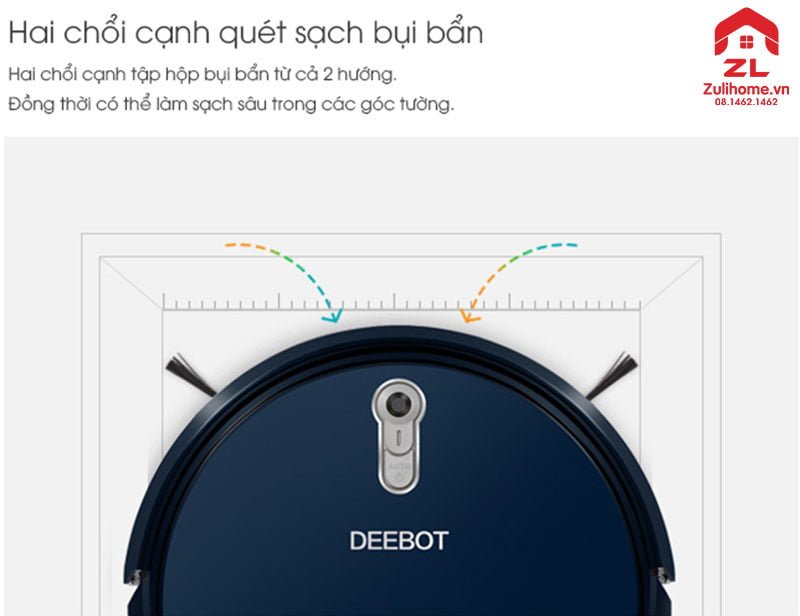 Ecovacs Deebot DL35 5 Ecovacs Deebot DL35 | Hai chổi cạnh quét bụi bẩn từ hai hướng