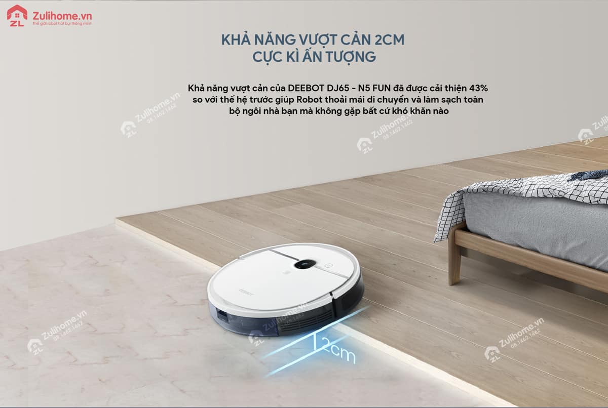 Ecovacs Deebot DJ65 - N5 Fun 16 Ecovacs Deebot DJ65 - N5 Fun có khả năng vượt cản ấn tượng