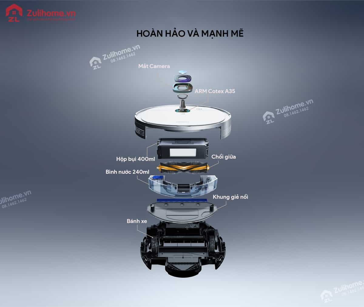 Ecovacs Deebot DJ65 - N5 Fun 20 Ecovacs Deebot DJ65 - N5 Fun có thiết kế hoàn hảo và mạnh mẽ
