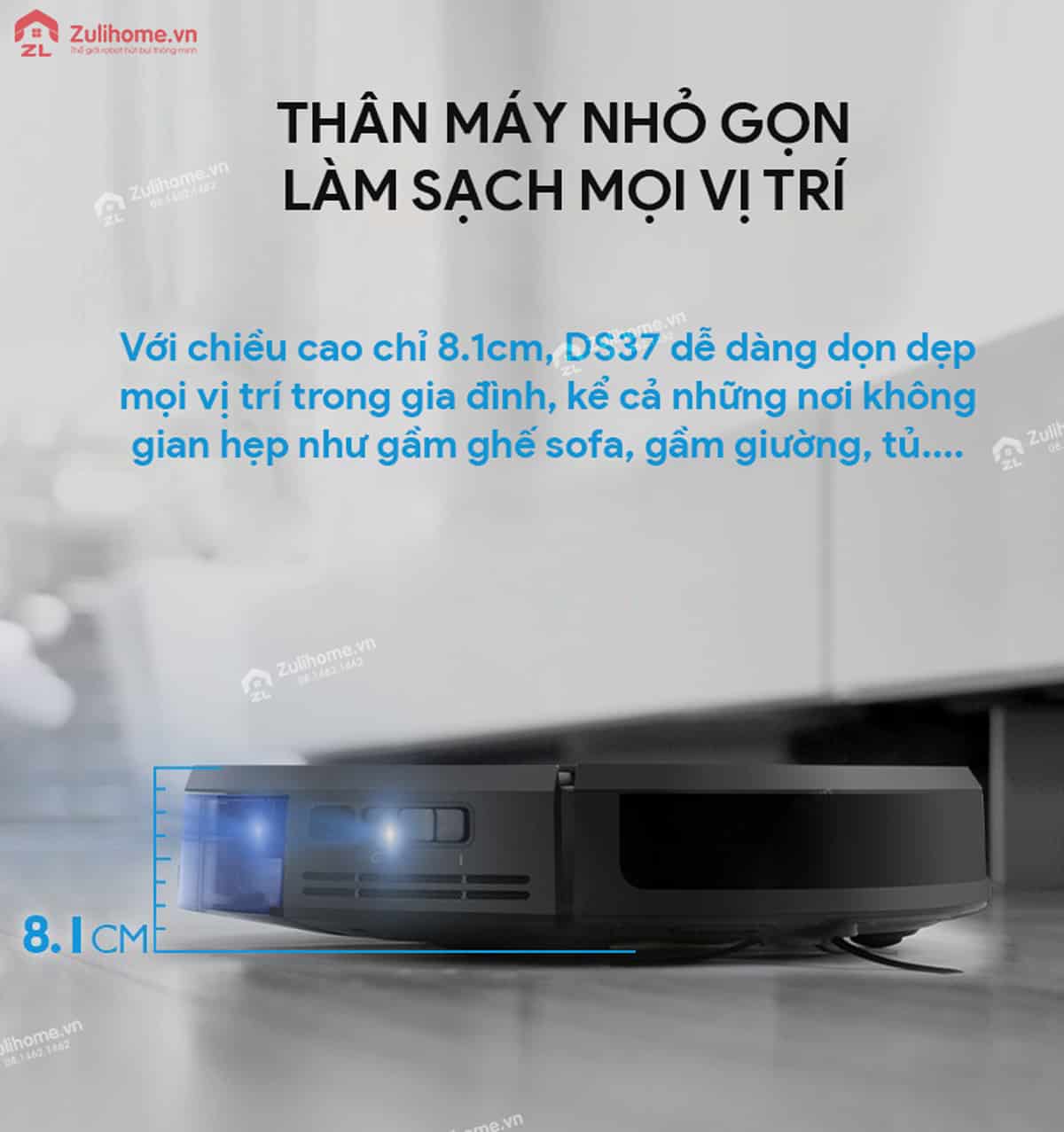 Ecovacs Deebot DS37 8 Ecovacs Deebot DS37 | Thân máy nhỏ gọn