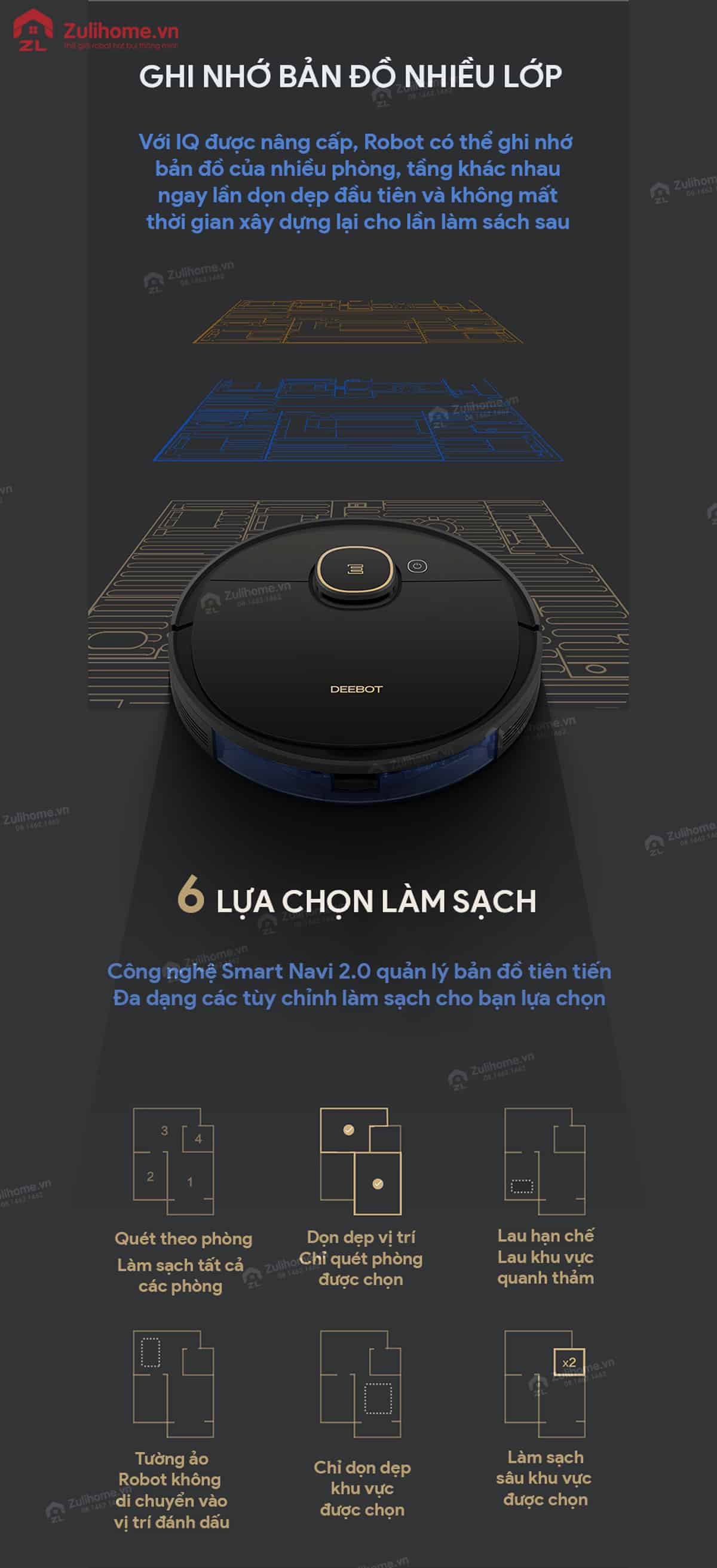 Ecovacs Deebot T5 Neo DX55 - Bản Châu Á (Ozmo 920) 4 Ecovacs Deebot T5 Neo DX55 | Ghi nhớ bản đồ nhiều lớp