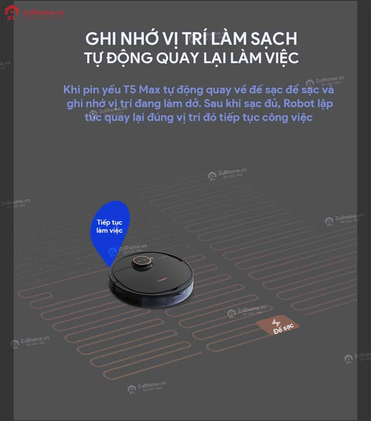 Ecovacs Deebot T5 MAX (DX65) 8 Ecovacs Deebot DX65 - T5 Max | Tự động quay về làm việc