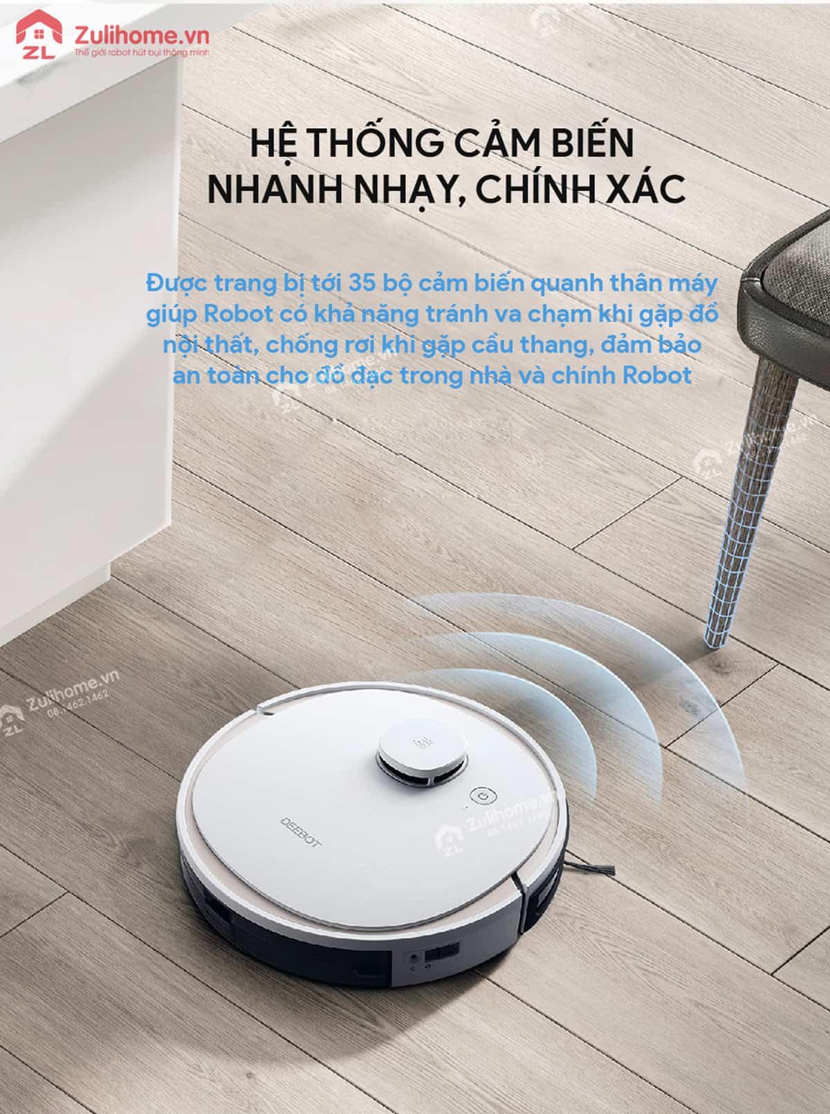 Ecovacs Deebot N3 Fun 360° 14 Ecovacs Deebot N3 Fun 360 | Hệ thống cảm biến nhanh và chính xác