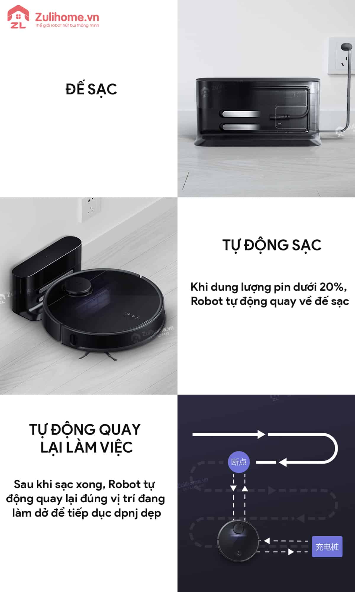 Xiaomi Roborock T4 - Bản Nội Địa 15 Xiaomi Roborock T4 có thể tự động sạc và quay lại làm việc