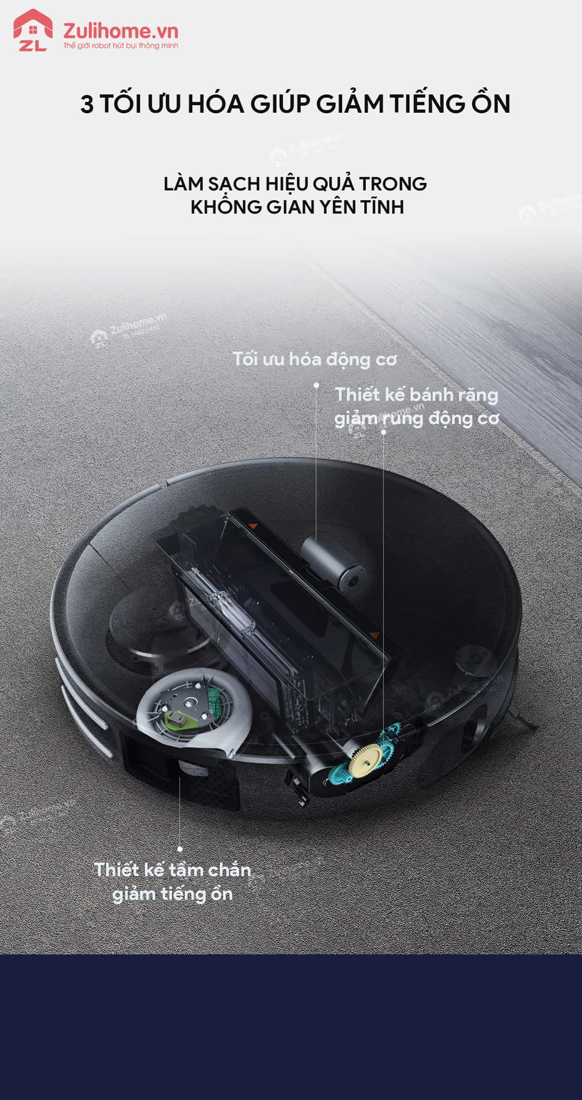 Xiaomi Roborock T4 - Bản Nội Địa 7 Xiaomi Roborock T4 làm sạch hiệu quả mà không gây ồn