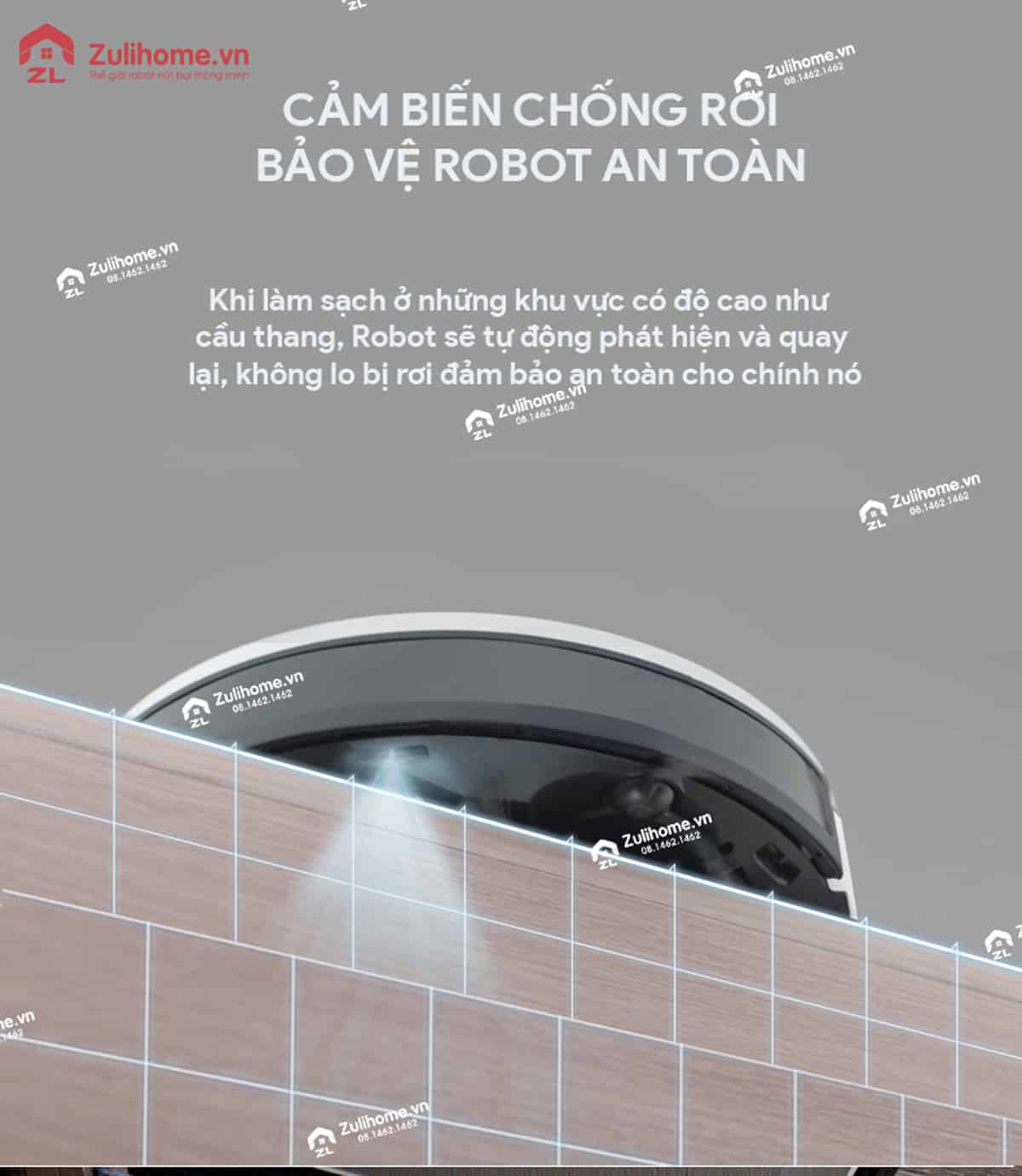 Ecovacs Deebot DD37 15 Ecovacs Deebot DD37 được trang bị cảm biến chống rơi