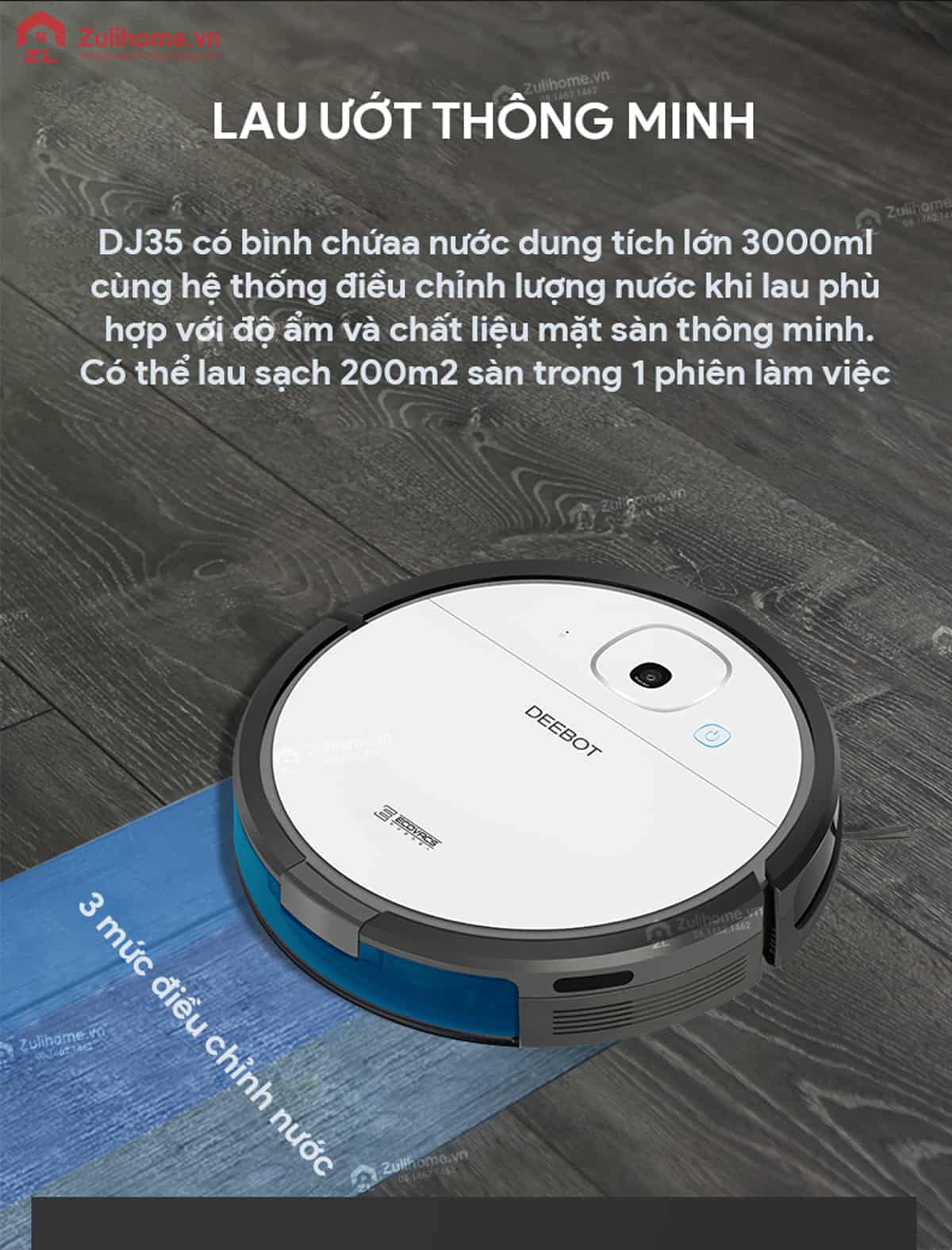 Ecovacs Deebot DJ36 14 Ecovacs Deebot DJ36 tích hợp chế độ lau ướt thông minh