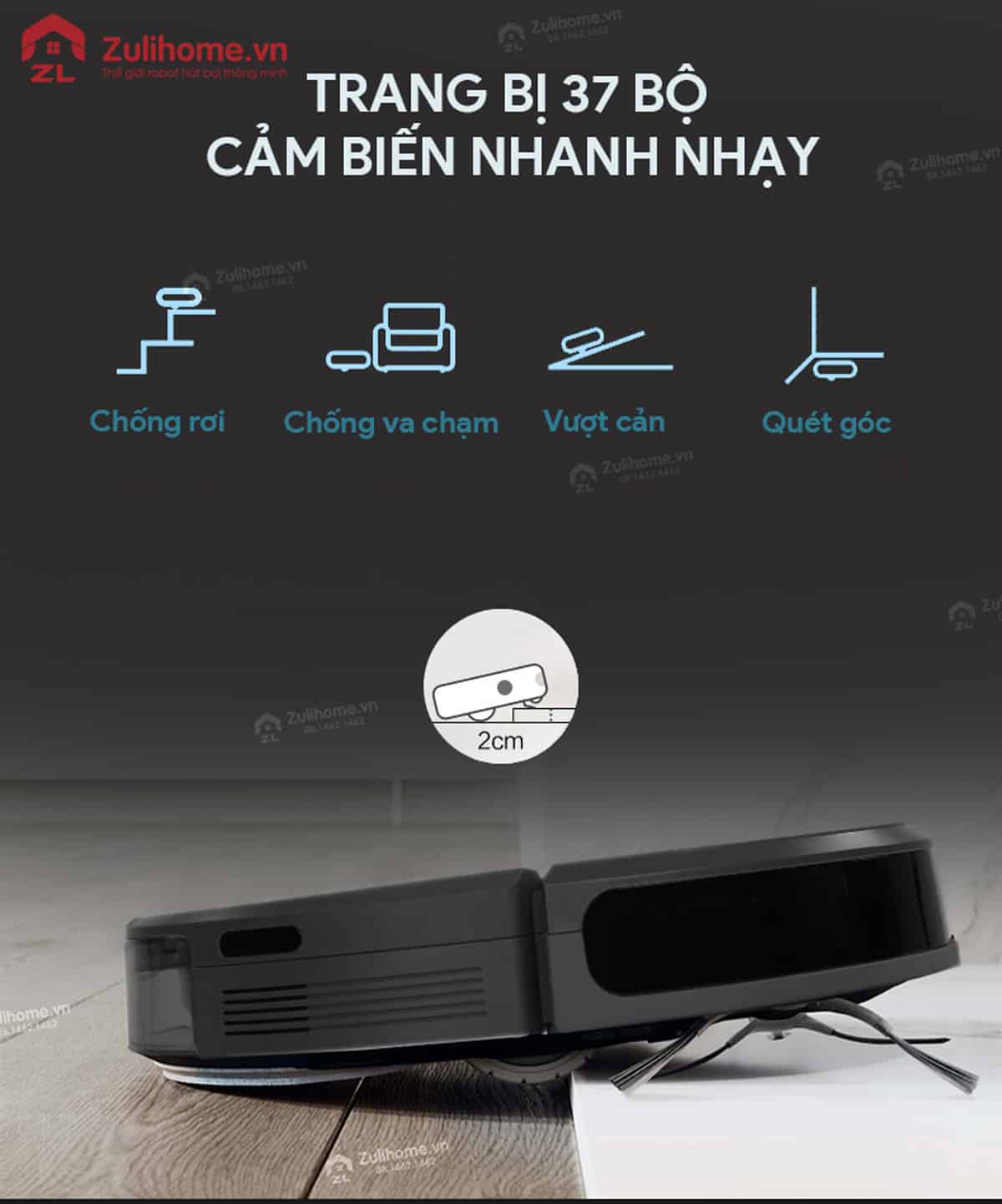 Ecovacs Deebot DJ36 9 Ecovacs Deebot DJ36 được tích hợp 37 bộ cảm biến nhanh nhạy