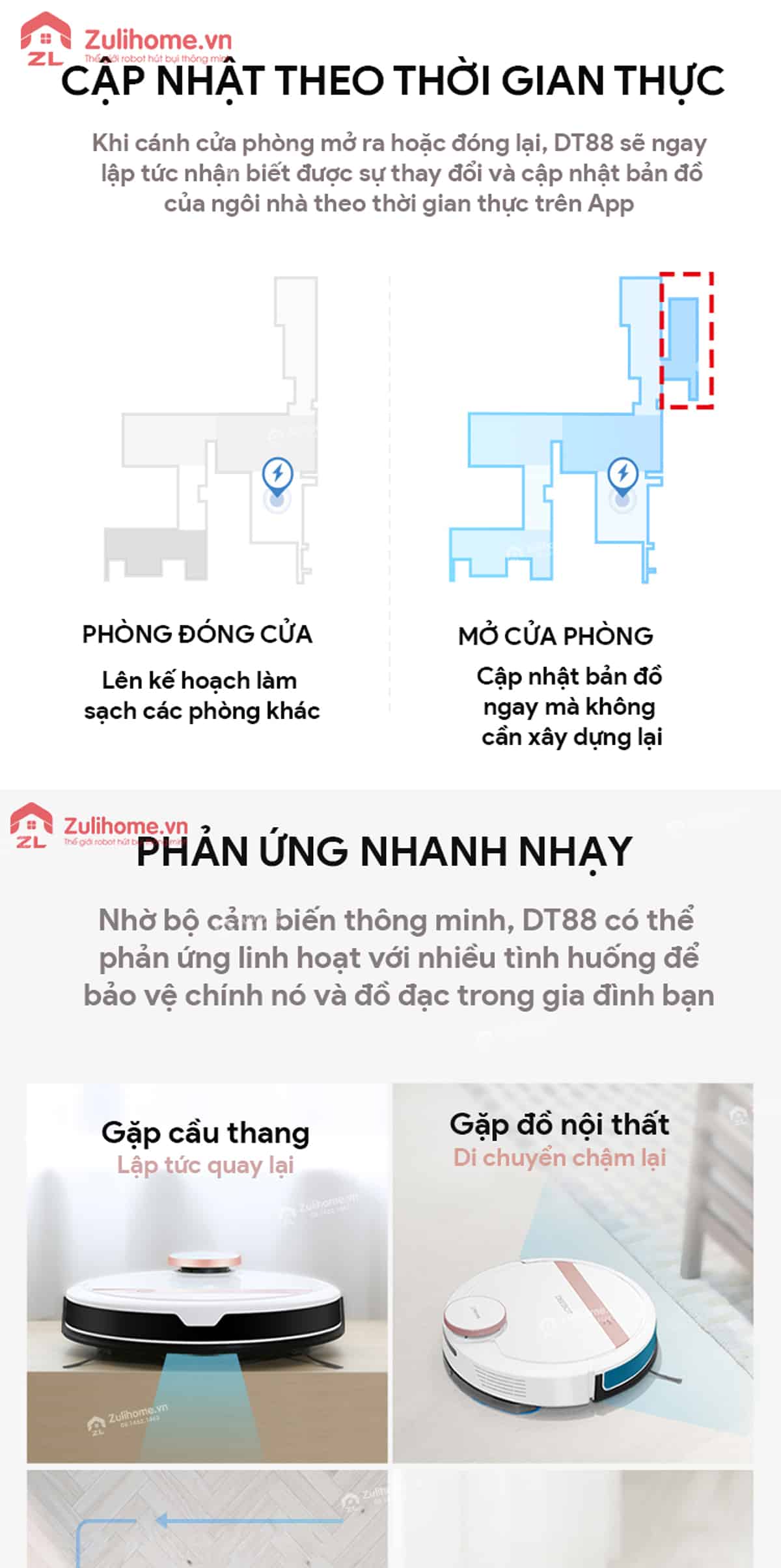 Ecovacs Deebot DT88 - Model 2019 5 Ecovacs Deebot DT88 | Phản ứng nhanh nhạy và cập nhật thời gian thực