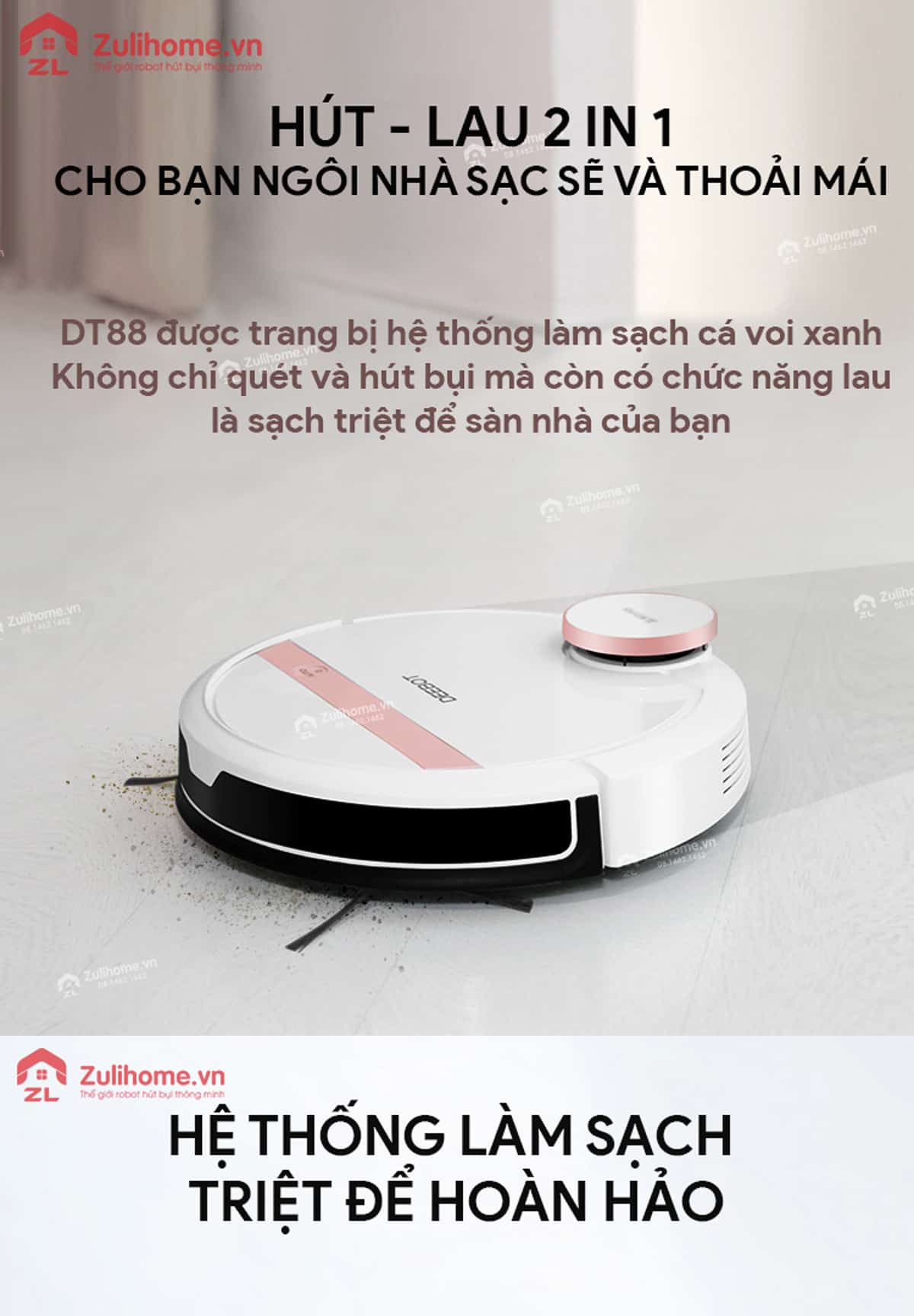 Ecovacs Deebot DT88 - Model 2019 9 Ecovacs Deebot DT88 | Hút và lau toàn diện