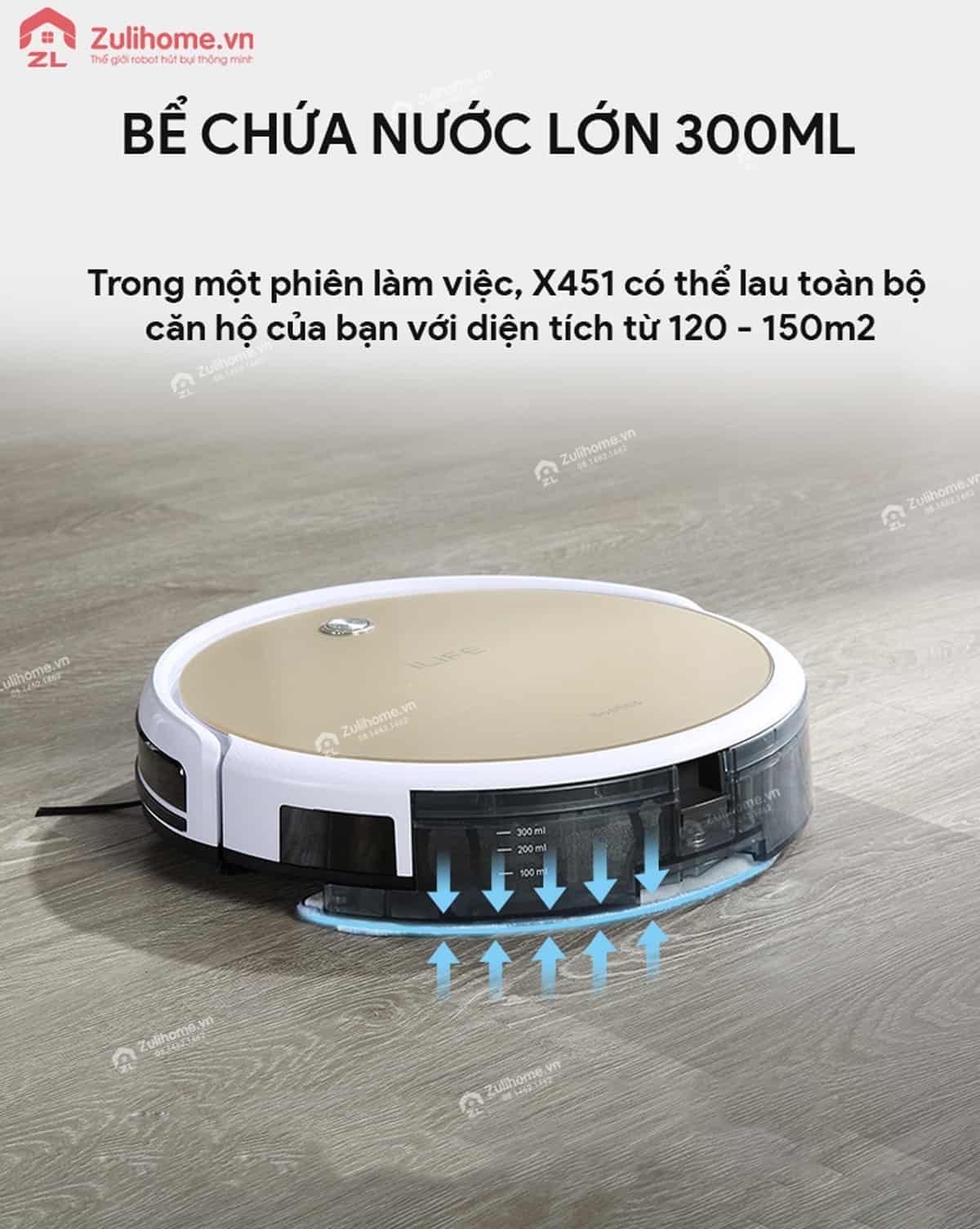 ILIFE X451 | Bể chức nước dung tích lớn