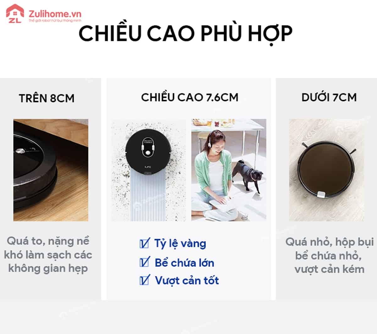 ILIFE X787 9 ILIFE X787 | Chiều cao phù hợp và nhỏ gọn