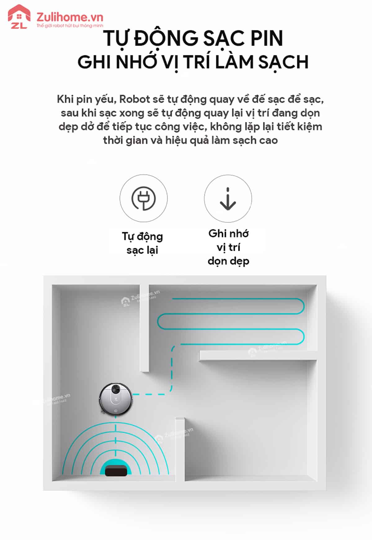 Xiaomi Viomi Pro Vxvc01-JG (Yunmi) 10 Xiaomi Viomi Yunmi tự động sạc pin và quay lại vị trí làm việc