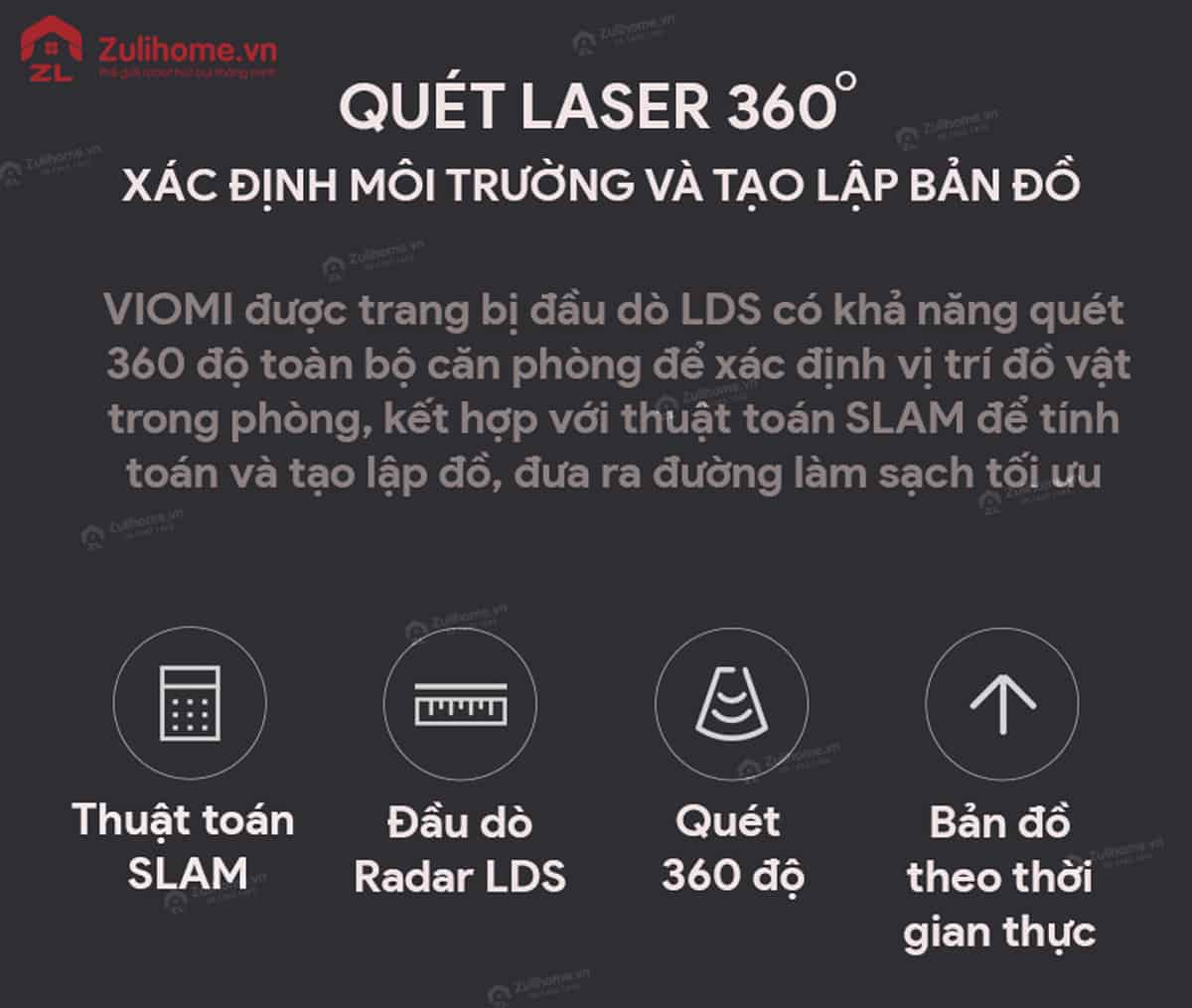 Xiaomi Viomi Pro Vxvc01-JG (Yunmi) 4 Xiaomi Viomi Yunmi quét laser 360 độ và tạo lập bản đồ