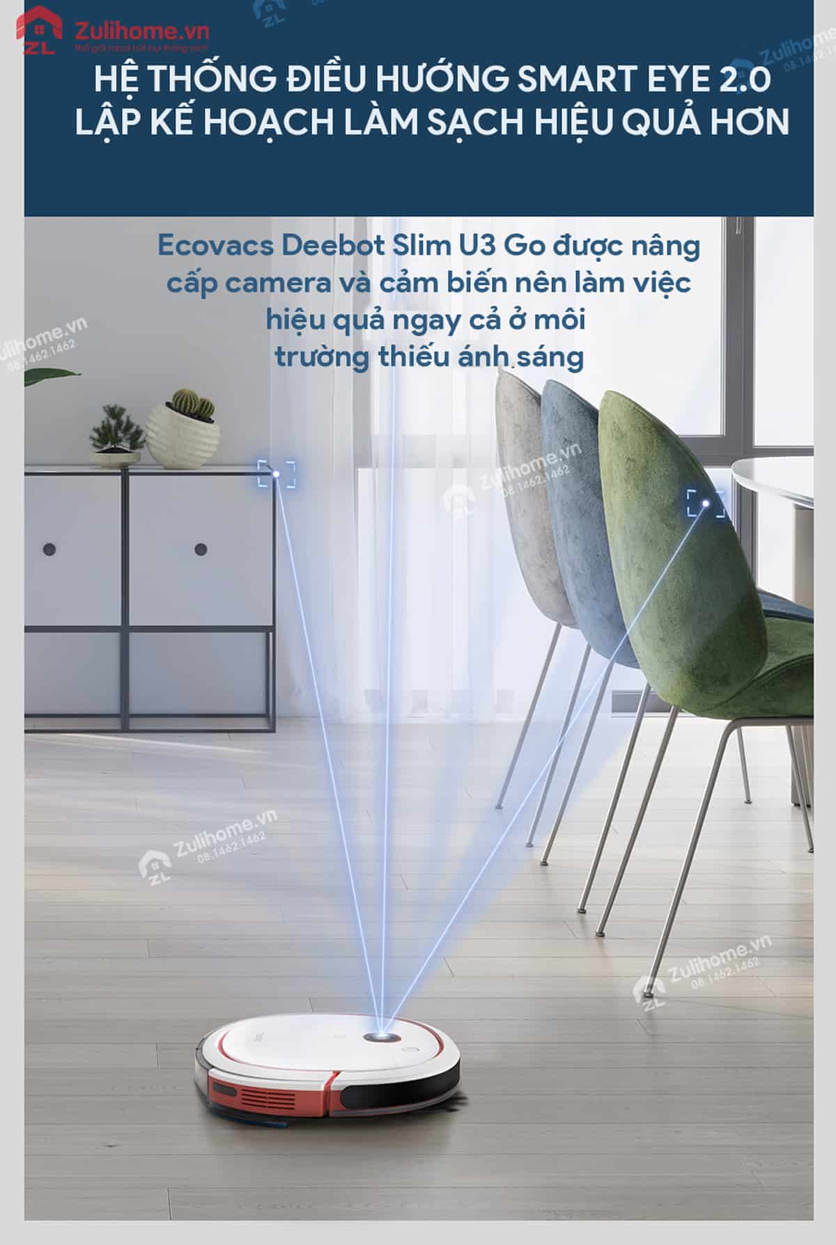 Ecovacs Deebot Slim U3 Go - DK41 7 Ecovacs Deebot Slim U3 Go - DK41 có hệ thống điều hướng thông minh