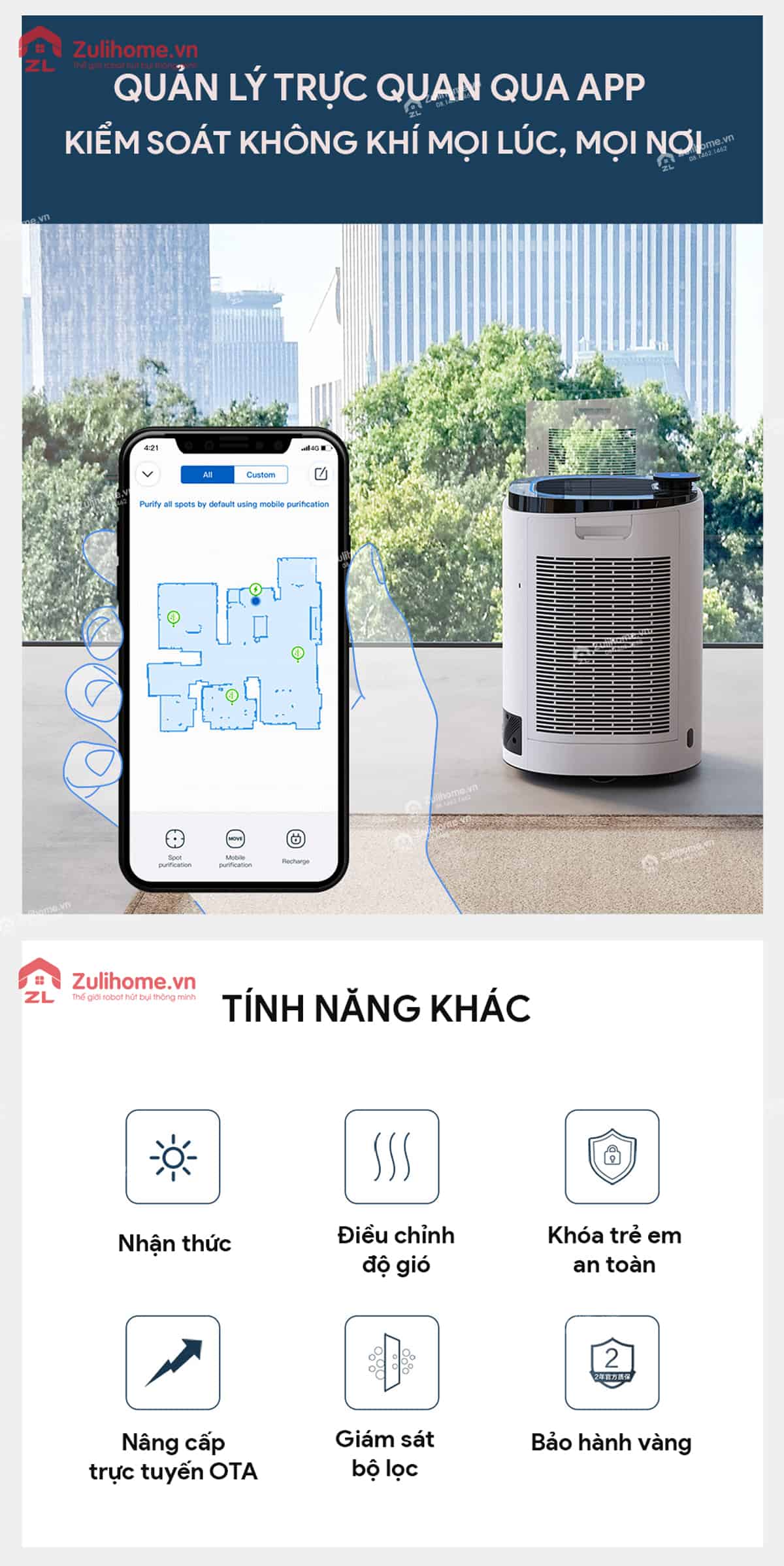 robot loc khong khi a650 zulihome 12