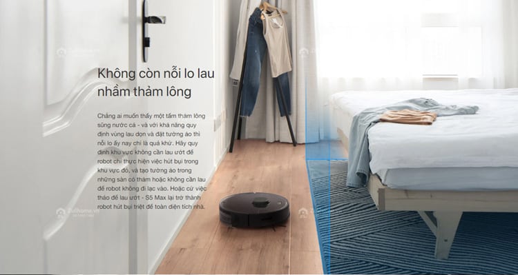 Roborock S5 Max biết lựa chọn vùng lau Xiaomi Roborock S5 Max biết lựa chọn vùng lau