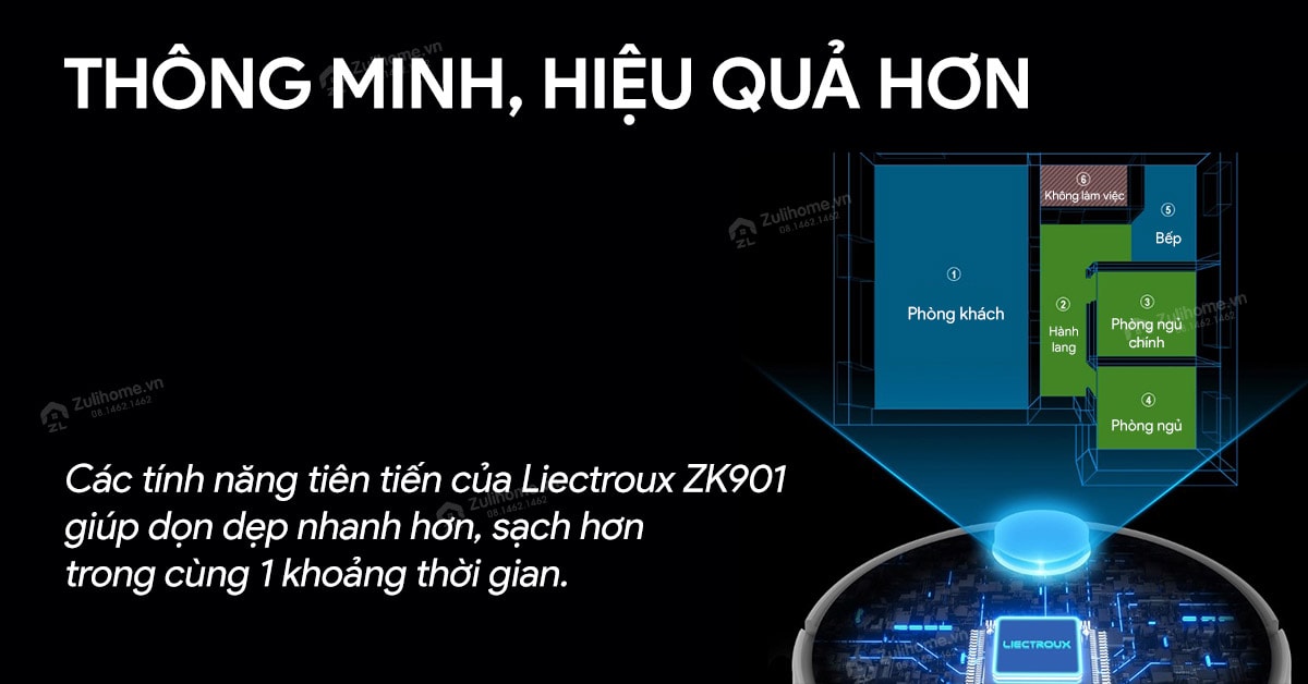 Robot Hút Bụi Lau Nhà Liectroux ZK901 9 08