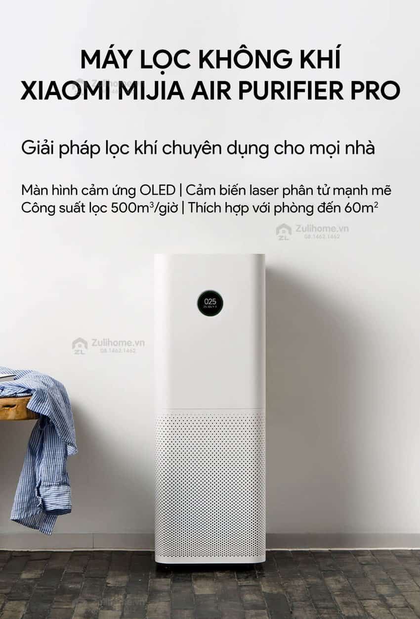 Máy lọc không khí thông minh Xiaomi Mi Air Purifier Pro - Quốc Tế Chính Hãng 1 1 3