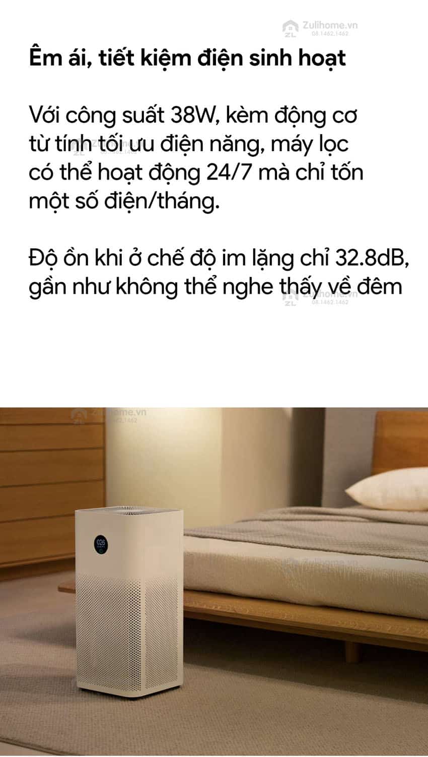 Máy lọc không khí thông minh Xiaomi Mi Air Purifier 3H - Quốc Tế Chính Hãng 13 13 1