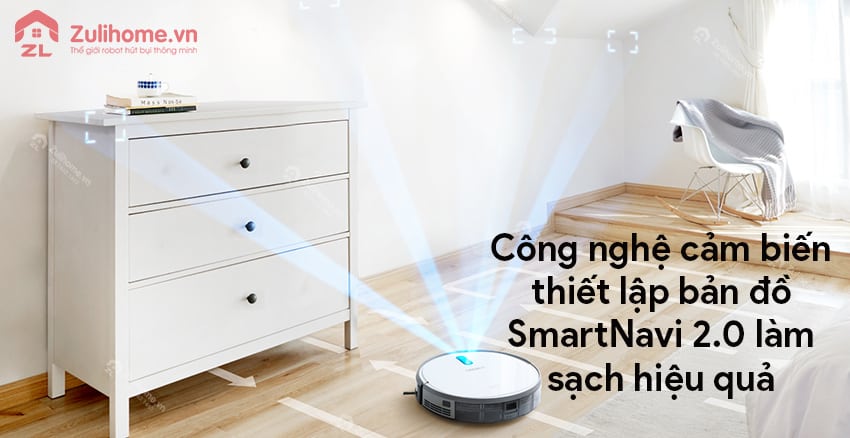 Ecovacs Deebot 710 - Bản Quốc Tế Chính Hãng 2 Ecovacs Deebot 710 với công nghệ cảm biến thiết lập bản đồ