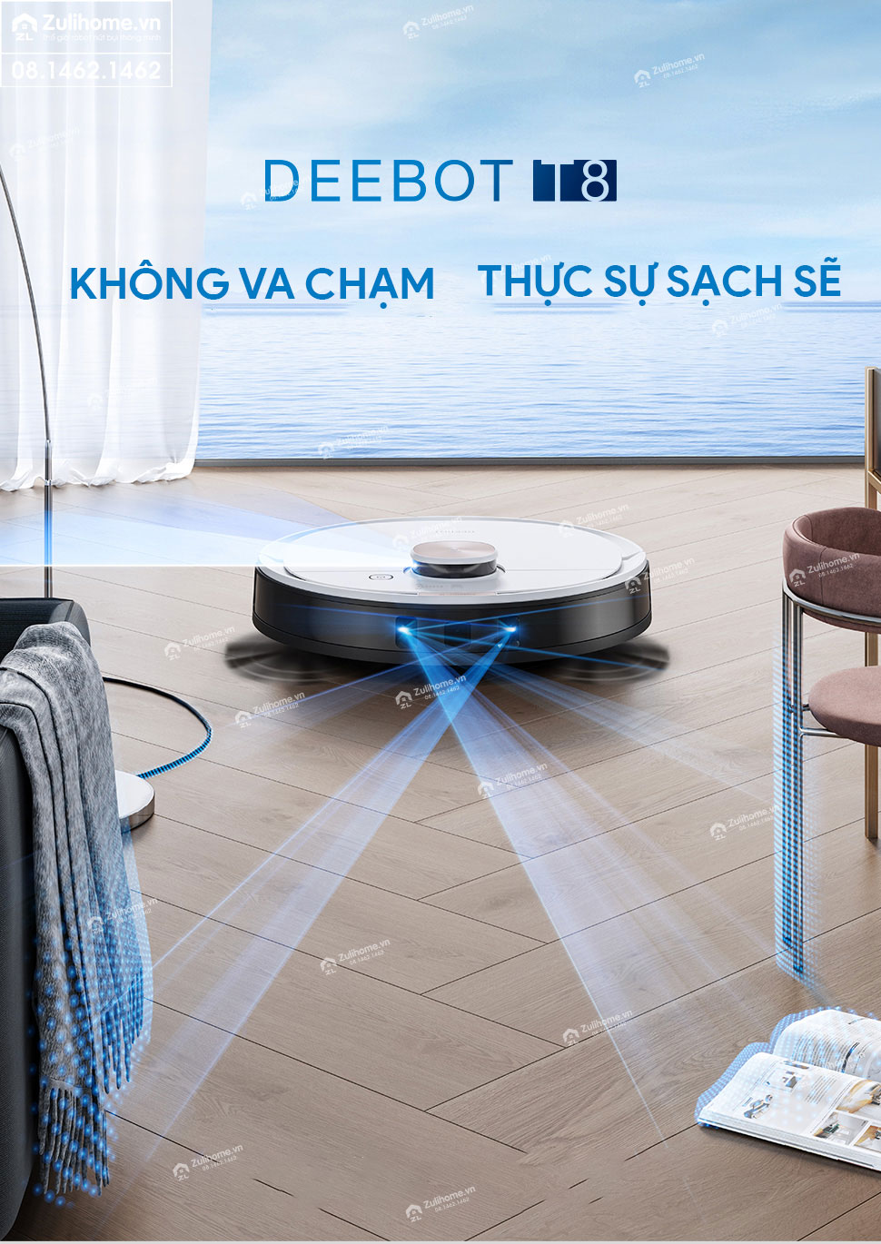 Robot Hút Bụi Lau Nhà Ecovacs Deebot T8 Max 1 robot hut bui ecovacs deebot t8 zulihome