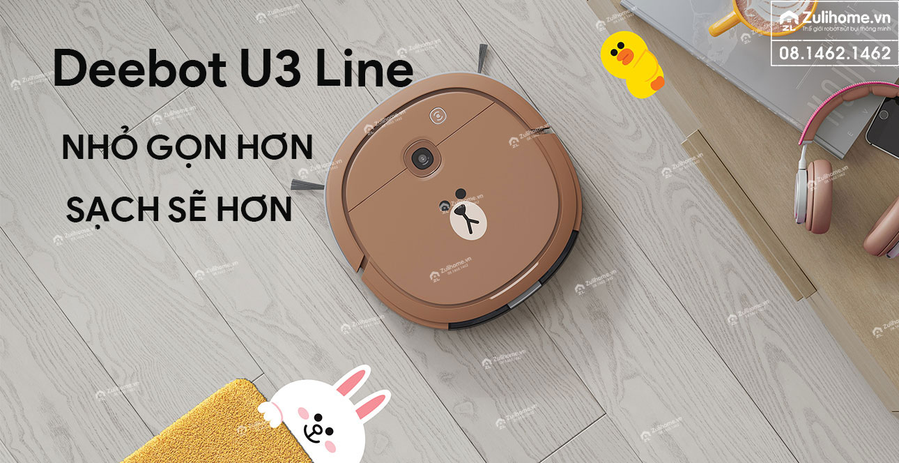 Ecovacs Deebot U3 Line Friends - Quốc Tế PP Chính Hãng 1 robot hut bui ecovacs deebot slim u3 line zulihome