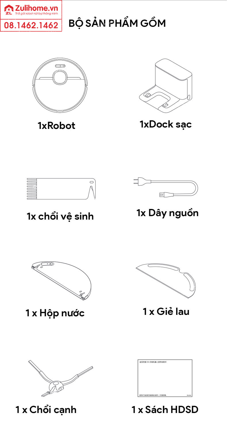 Robot Hút Bụi Lau Nhà Dreame D9 – Hàng Công ty, Bản Quốc tế 19 robot hut bui dreame d9 zulihome 19 1